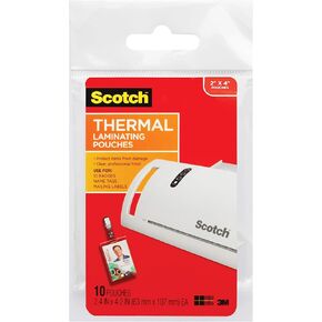 Scotch Thermal Laminating Pouches Premium Quality, 5 Mil Thick for Extra Protection, ID Badge with Clip Laminating Sheets, Our Most Durable Lamination Pouch, 2.4 x 4.2 inches, Pack of 60