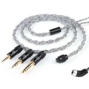 FAAEAL TRN Sea Serpent Earphone Cable with QDC/S/C Pin,356Cores Copper Silver Mixed Wire with 2.5mm/3.5mm/4.4mm Replaceable Plug,Upgrade Line for KZ ZSN PRO Castor TANGZU Wan'er Headphones (No Mic)