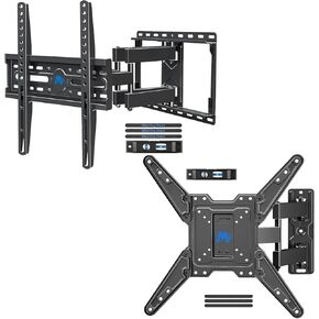 Mounting Dream MD2413-MX Full Motion TV Wall Mount for Most 26-55 Inch TVs and MD2380 Full Motion TV Wall Mount TV Mount for 32-65 inch TV, VESA 400x400mm, 99 lbs. Loading, 16 inch Studs Spacing