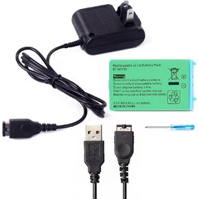 Xahpower Gameboy Advance SP Games Accessories Kit, 1 Pack Charger and 1 Pack Charge Cable and 1 Pack Battery Pack for Game Boy Advance SP Systems(GBA SP)