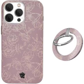 VELVET CAVIAR MagSafe Grip + iPhone 15 Pro Max Case (Bundle - Dusty Rose Floral)