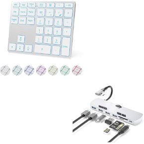 Tri-Mode Aluminum Numpad & Clamp USB Hub for iMac