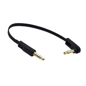 6 Inch 3.5mm Stereo Jack Audio Cable, 90 Degree Angle 1/8" 3.5mm TRS Male to Straight TRS Male Plug AUX Cord for Headphone, Headset, Car Audio, Home Audio, 1 Pack