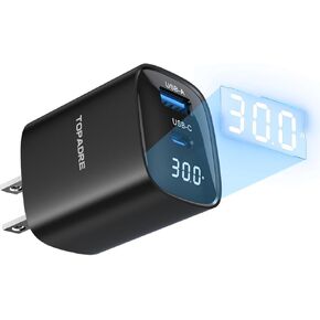 30W USB C Charger with LED Display, PD 3.0 Dual Port Type C Charger Fast Charging Block, USB C Wall Adapter for Samsung Galaxy S24/23, for iPhone 16/15/14 Pro Max Series, for iPad Pro/Air and More.