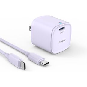 USB C Charger Block 20W, Compact Fast Charger for iPhone 16/16 Plus/16 Pro/16 Pro Max/15 Series, Galaxy, Pixel 4/3, Black (3.3 ft Cable Included)