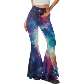 Crossover Yoga Pants for Women Bootcut Bell Bottoms Stretch Flare Leggings with High-Waisted