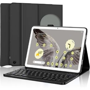 Pixel Tablet Keyboard Case 11 Inch 2023/2024, Rechargeable Detachable Bluetooth Keyboard, Smart Folio Cover with Stylus Pen Holder, Google Pixel Tablet Case with Stand Support Charging Speaker Dock
