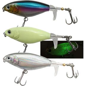 Top Water Baits for Bass,Fishing Lures for Bass,Topwater Fishing Lures for Bass Trout Floating Rotating Tail Freshwater