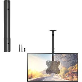 WALI TV Ceiling Mount Adjustable Bracket + 14.37 Inch Single Extended Mounting Pole