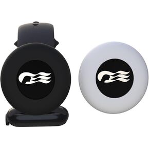 [2 Pack] Princess Ocean Medallion Watch Adapters Holder for Carnival Ocean Medallion (2023, 2024, 2025), Fits Watch Wristbands - Black/White