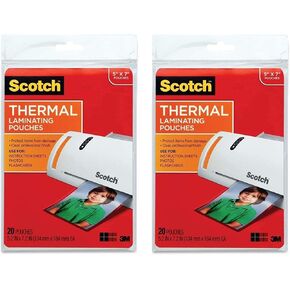 Scotch Photo Size Thermal Laminating Pouches, 20/Pack [Set of 2]