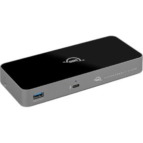 OWC Thunderbolt 5 Hub ، 3 × Thunderbolt 5 منافذ ، منفذ USB-A ، حتى 80/120 جيجابايت/ثانية ، حتى 3 شاشات شاشات ، 140 واط ، شحن ، متوافق مع Mac & PC ، Thunderbolt 5/4/3 ، USB4 & USB4 و USB4 و USB4