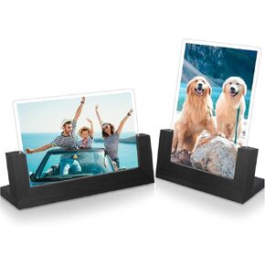 4x6 picture frame set of 2, Solid Wood Photo Frames for Tabletop Display Decoration, Small Black frame for Photos, Portrait, Paintings, Landscapes, Artwork (Horizontal + Vertical)…