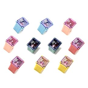 10 Pack!! 2 of Each - 20amp 30amp 40amp 50amp 60amp Automotive Low Profile Mini J Case Fuses Compatible for Ford, Chevy/GM Nissan Toyota Hyundai Kia Honda - Pickup Trucks, Cars & SUVs