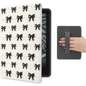 علبة الكرز متوافقة مع الجيل الحادي عشر Kindle (2024/2022 إطلاق) 6 بوصة مع حزام يدوي PU PU LEATHY WHITE FOLIO COVER AUTO/WIKE