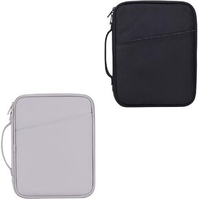 9-11 Inch Tablet Carrying Sleeve, Gray(PU)+Black(Fabric), 2Pcs