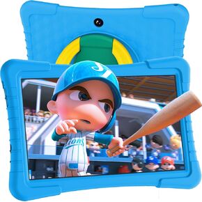 YOBANSE Kids Tablet, 10 inch Tablet for Kids, Android 13 3GB RAM 64GB ROM, WiFi, Bluetooth, Dual Camera, 1280 * 800, 8000mAh Battery, with Parental Control(Blue)