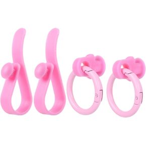 4Pcs Hooks Charm Accessories for Bogg Bag,Small Round Spring Key Holder + Insert Hook Decorative for Rubber Beach Tote