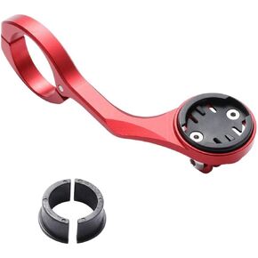 Bike Mount, Out Front Aluminum Bicycle Computer Mount for Garmin Edge 200,500,510,800,810,1000 GPS, Red