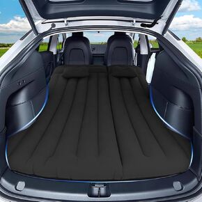 Car Air Mattress Compatible with Tesla Model Y Mattress, Inflatable Bed Portable Mattress for Model Y X Accessories 2025-2020, Thickened Comfortable Durable Sleeping Mat, Air Bed for Camping (Black)