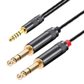 4.4 مم إلى مزدوج 6.35mm 1/4 trs ذكر 4.4 مم TRRs المتوازن الذكور إلى 2x6.35mm trs mal e