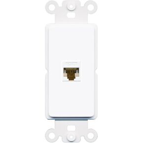 RiteAV - Cat6 White Port Wall Plate Decorative (Rocker) White