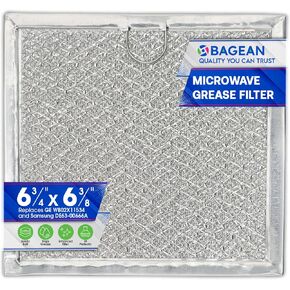 Microwave Filter replacement 6.81" x 6.34" Fits GE WB02X11534 Samsung DE63-00666A Microwave Grease Filter - Freshens and Filters Kitchen Air Entering the Over-the-Range Oven Stove Fan (1-Pack)