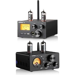 AIYIMA T9 Bluetooth 5.0 100W * 2 Tube Amplifier 2.0 Channel Vacuum USB DAC Stereo HiFi Home Audio Digital Amp RCA/COA/Opt/PC-USB w/VU Meter and AIYIMA T5 320W Tube Phono Turntable Amplifier Bundle