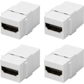 4K HDMI Keystone Jack Adapter 2Pack, HDMI Female to Female Video Coupler Snap-in for Keystone Wall Plate (White)