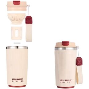 Coffee GOSimplify - Waterproof Portable Coffee Maker with Stirring Function and Smart Temperature Display (white)