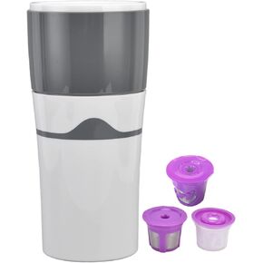 TOPINCN Coffee Maker Outdoor Coffee Pot Machine Cold Brew Travel Drip Filter Coffee Machine for Portable Hand Pour 450Ml Coffee Machines (Hoary)