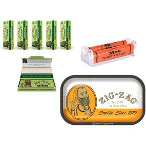 Zig Zag Hemp 1 1/4 Rolling Papers and Tips Combo Bundle