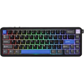 EPOMAKER HE65 Mag Wireless Magnetic Keyboard with Knob and Screen, 8K Polling Rate in 2.4Ghz and Wired, Actuation-Adjustable Hall Effect Switch, 8000mAh Battery, Creamy Gasket-Mount (Black)