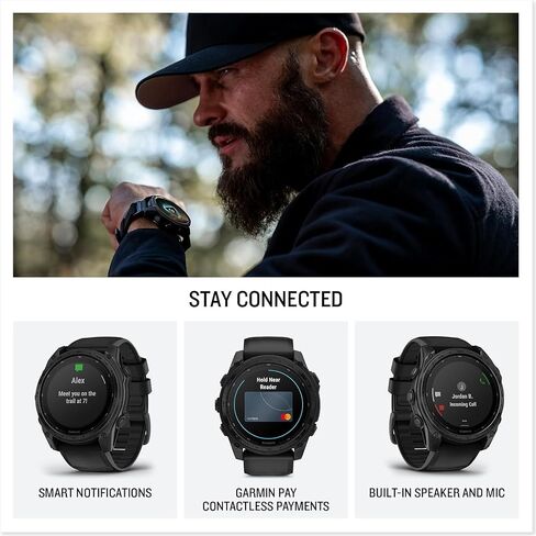 Garmin tactix 8 Solar: AB Elite (51mm) Premium Tactical GPS Smartwatch Bundle - Applied Ballistics Ultralight Solver, Built-in LED Flashlight with PlayBetter Portable Charger & HD Screen Protectors in Saudi Arabia