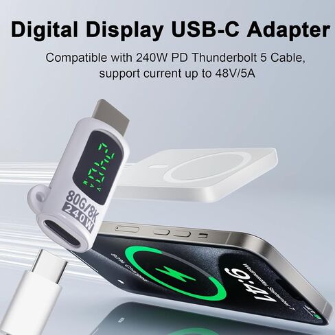 Poyiccot USB Type C Extension Adapter 80Gbps, 240W USB C Extender Adapter Digital Display, 8K@60Hz Video Thunderbolt 5 Connector for Headphone,Game Controller, iPhone, Docking,OTG, White 2pcs in Saudi Arabia