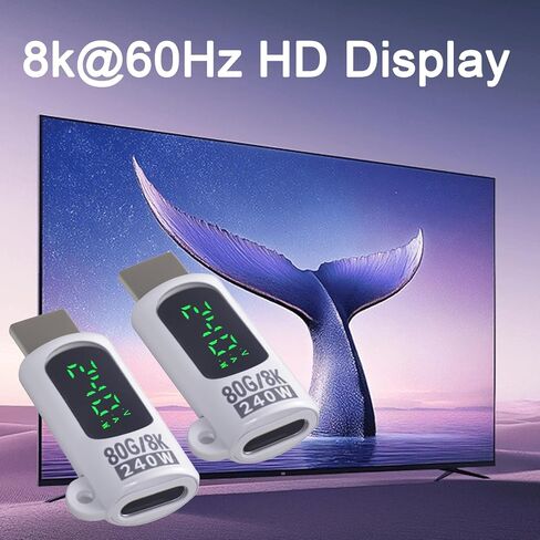 Poyiccot USB Type C Extension Adapter 80Gbps, 240W USB C Extender Adapter Digital Display, 8K@60Hz Video Thunderbolt 5 Connector for Headphone,Game Controller, iPhone, Docking,OTG, White 2pcs in Saudi Arabia