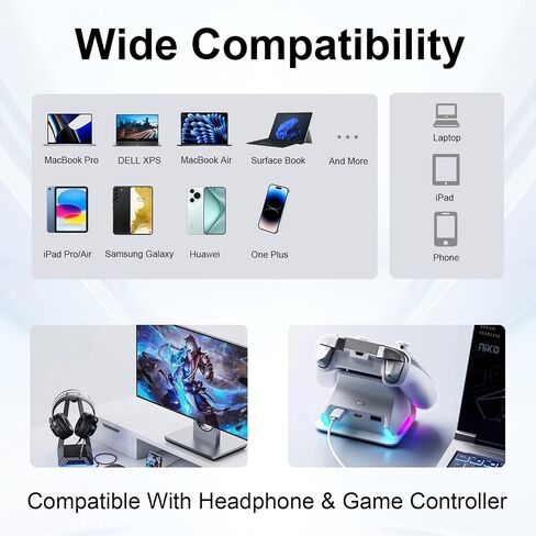 Poyiccot USB Type C Extension Adapter 80Gbps, 240W USB C Extender Adapter Digital Display, 8K@60Hz Video Thunderbolt 5 Connector for Headphone,Game Controller, iPhone, Docking,OTG, White 2pcs in Saudi Arabia