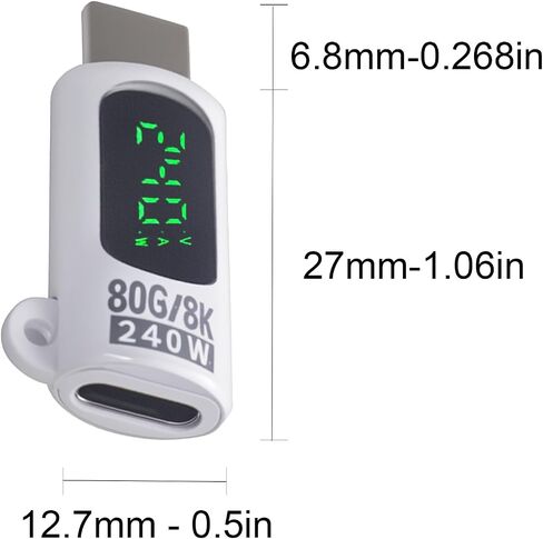 Poyiccot USB Type C Extension Adapter 80Gbps, 240W USB C Extender Adapter Digital Display, 8K@60Hz Video Thunderbolt 5 Connector for Headphone,Game Controller, iPhone, Docking,OTG, White 2pcs in Saudi Arabia