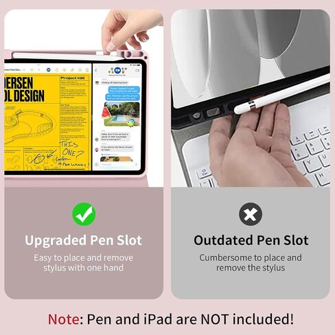 Keyboard Case for iPad Air 11-inch M3/M2 (2025/2024), Folio Cover with Pencil Holder for Air 6th 11"/Air 5th 4th Gen 10.9 inch Case with Detachable Bluetooth Keyboard, 7-Color Backlit, Pink in Saudi Arabia