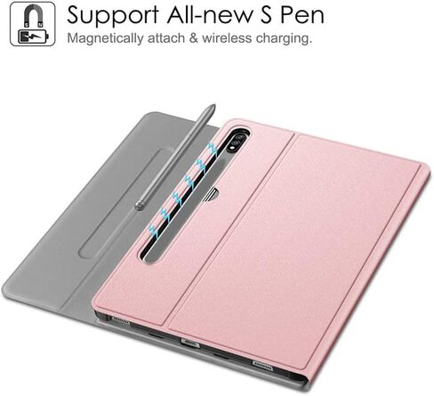 TouchPad Keyboard Case for Galaxy Tab S6 10.5" 2019 (Model SM-T860/T865/T867), [Supports S Pen Charging] Magnetically Detachable Wireless Bluetooth Keyboard with PU Leather Stand Cover, RoseGold in Kuwait