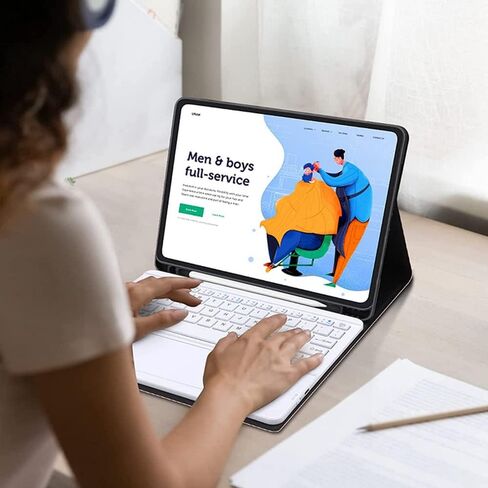 TouchPad Keyboard Case for Galaxy Tab S6 10.5" 2019 (Model SM-T860/T865/T867), [Supports S Pen Charging] Magnetically Detachable Wireless Bluetooth Keyboard with PU Leather Stand Cover, RoseGold in Kuwait