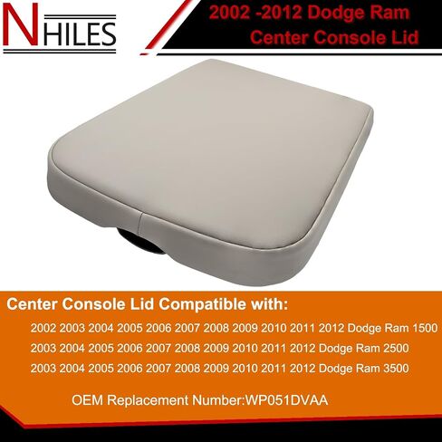 استبدال غطاء وحدة التحكم المركزية من NHILES متوافق مع 2002 2003 2004 2005 2006 2007 2008 2009 2010 2011 2012 دودج رام مسند الذراع غطاء صندوق استبدال الجزء # WP051DVAA 1QA10BD3AA in Kuwait