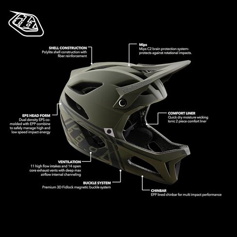 تروي لي يصمم خوذة دراجة MIPS Stealth كاملة الوجه. ماكس تهوية خفيفة الوزن EPP EPS Racing Downhill DH BMX MTB - البالغين من الرجال والنساء للجنسين (منتصف الليل، XS/SM) in Saudi Arabia