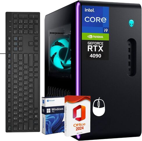 Dell Alienware Aurora R16 Gaming Desktop Computers, Intel 24 Cores i9-14900KF, 24 GB GDDR6X GeForce RTX 4090(Beats RTX 5080), 64 GB DDR5 RAM, 8 TB SSD, Windows 11 Pro, Office Pro 2024 Lifetime License in Kuwait