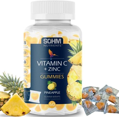 Vitamin C 60000mcg + Zinc 15000mcg Gummies, Individually Wrapped 60 Count, Supports Healthy Immune Health, Vitamin C Gummies,Zinc Gummies,Zinc Supplements for Adults in Saudi Arabia