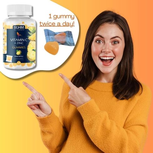 Vitamin C 60000mcg + Zinc 15000mcg Gummies, Individually Wrapped 60 Count, Supports Healthy Immune Health, Vitamin C Gummies,Zinc Gummies,Zinc Supplements for Adults in Saudi Arabia