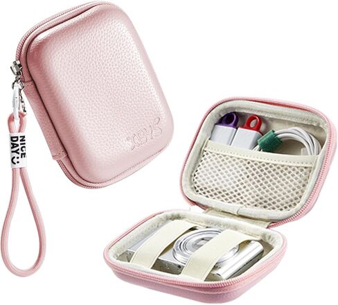 portable came cases Digital Camera Case for CAMKORY, Kodak, Canon & More - Small Travel Compact Pouch with Mesh Pocket for Accessories & SD Card (pink) in Saudi Arabia