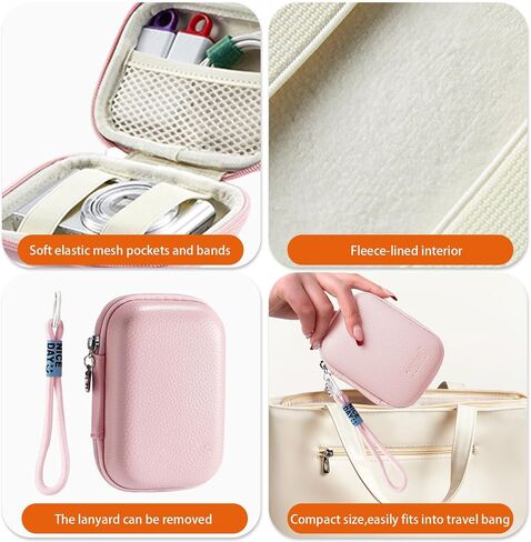 portable came cases Digital Camera Case for CAMKORY, Kodak, Canon & More - Small Travel Compact Pouch with Mesh Pocket for Accessories & SD Card (pink) in Saudi Arabia