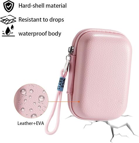 portable came cases Digital Camera Case for CAMKORY, Kodak, Canon & More - Small Travel Compact Pouch with Mesh Pocket for Accessories & SD Card (pink) in Saudi Arabia