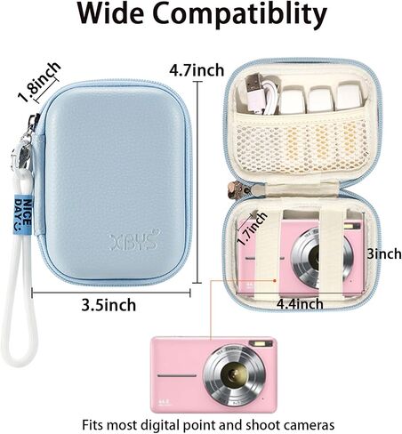 portable came cases Digital Camera Case for CAMKORY, Kodak, Canon & More - Small Travel Compact Pouch with Mesh Pocket for Accessories & SD Card (pink) in Saudi Arabia